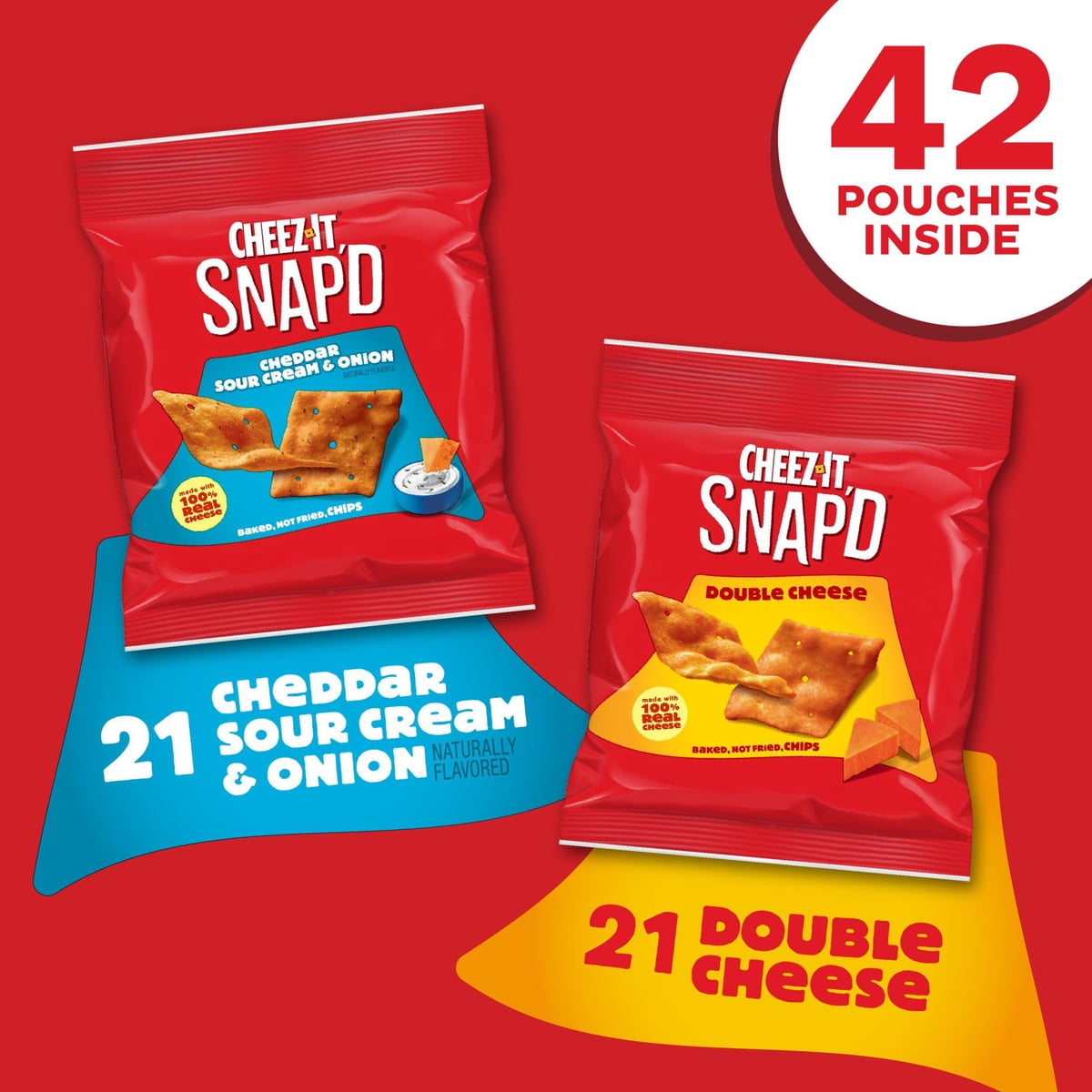 미국직구 Cheez-It Snap'd 21g / Cheez-It Snap'd, Baked Snack Chips, Variety Pack, 21g, 42 pk. 3