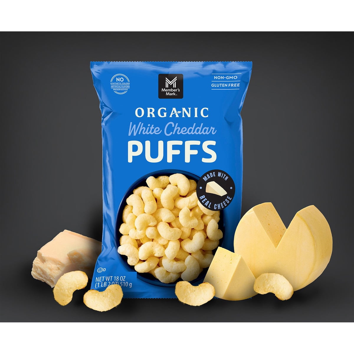 미국직구 멤버스마크 510g / Member's Mark Organic White Cheddar Puffs, 510g 4