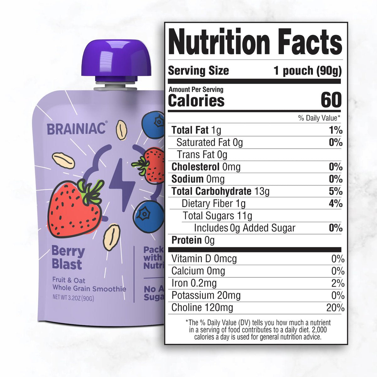 미국직구 Brainiac Fruit and 91g 20팩 / Brainiac Fruit and Oat Smoothie Pouches, 91g, 20 ct. 2