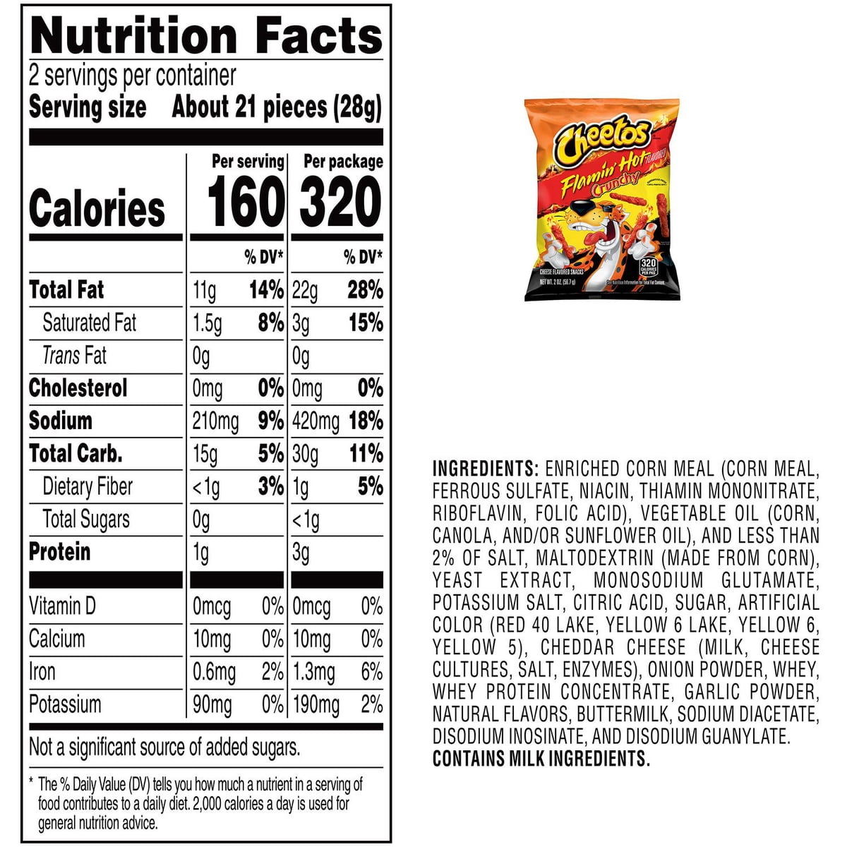 미국직구 Cheetos Flamin' Hot 57g / Cheetos Flamin' Hot Crunchy Cheese Snacks, 57g, 64 pk. 2