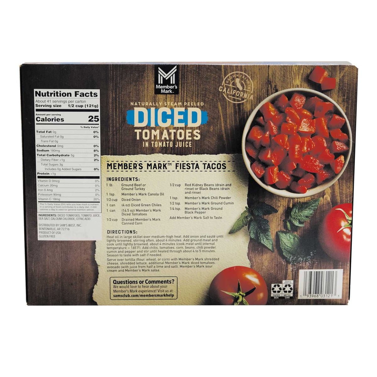 미국직구 멤버스마크 411g / Member's Mark Diced Tomatoes in Tomato Juice, 411g, 12 pk. 5