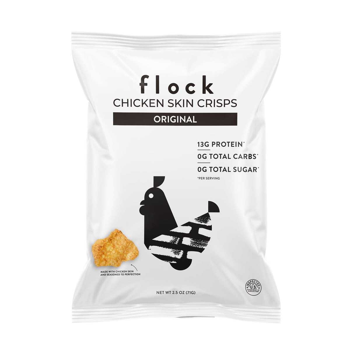 미국직구 Flock 71g / Flock 13g Chicken Skin Crisps Original, 71g, 4 pk. 6