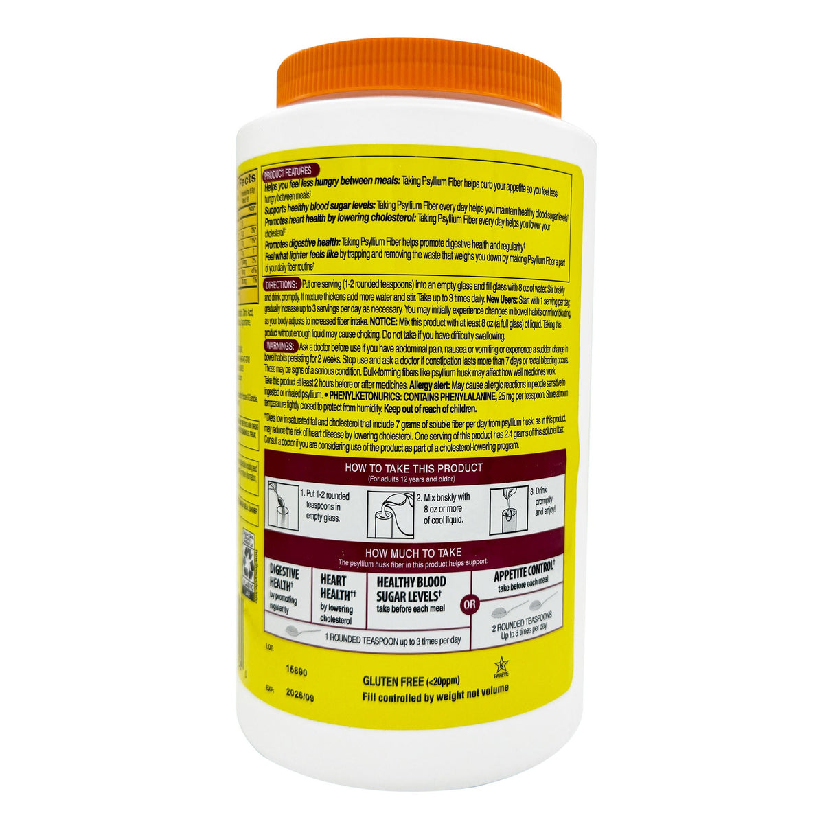 미국직구 커클랜드 식이섬유 Kirkland Signature Psyllium Fiber Sugar-Free Powder, 2x180 Teaspoons