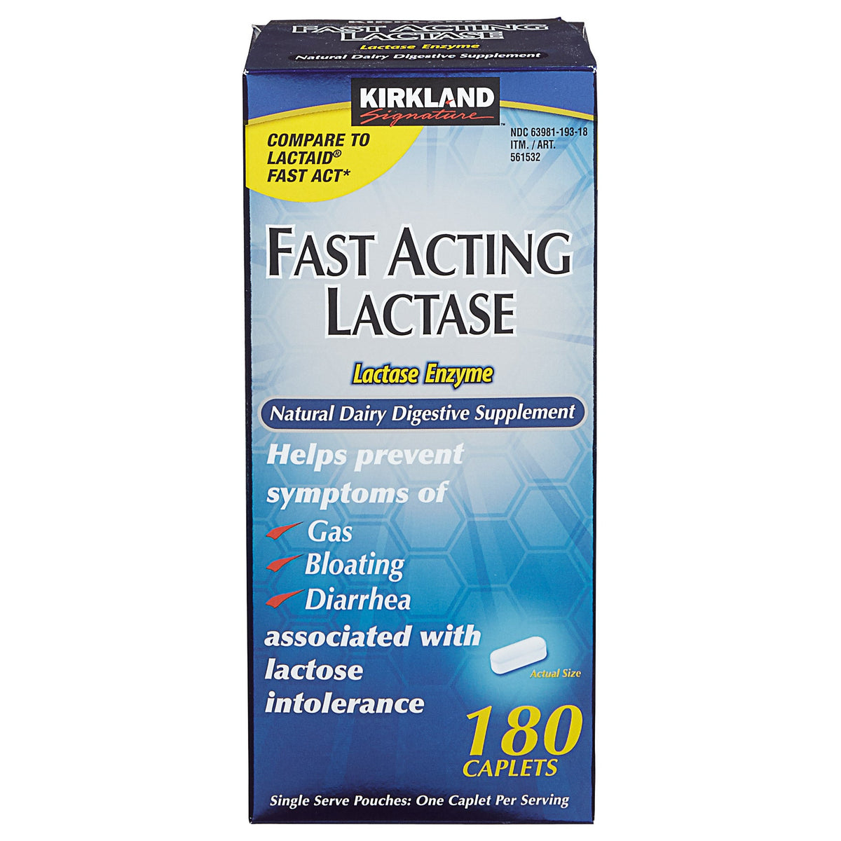 미국직구 커클랜드 생활건강 Kirkland Signature Fast Acting Lactase, 180 Caplets