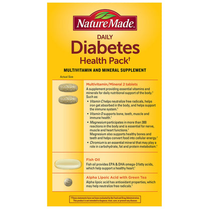 미국직구 네이처메이드 영양제 Nature Made Diabetes Health Pack, 60 Packets