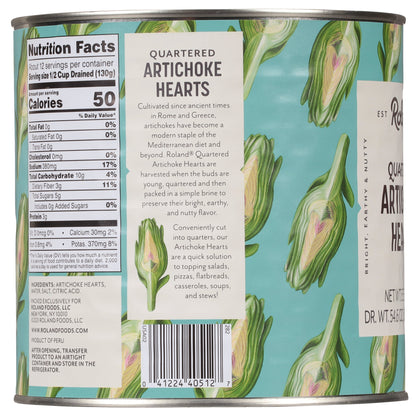 미국직구 Roland Artichoke Hearts, Quartered, #10 can, 5 lbs 8 oz