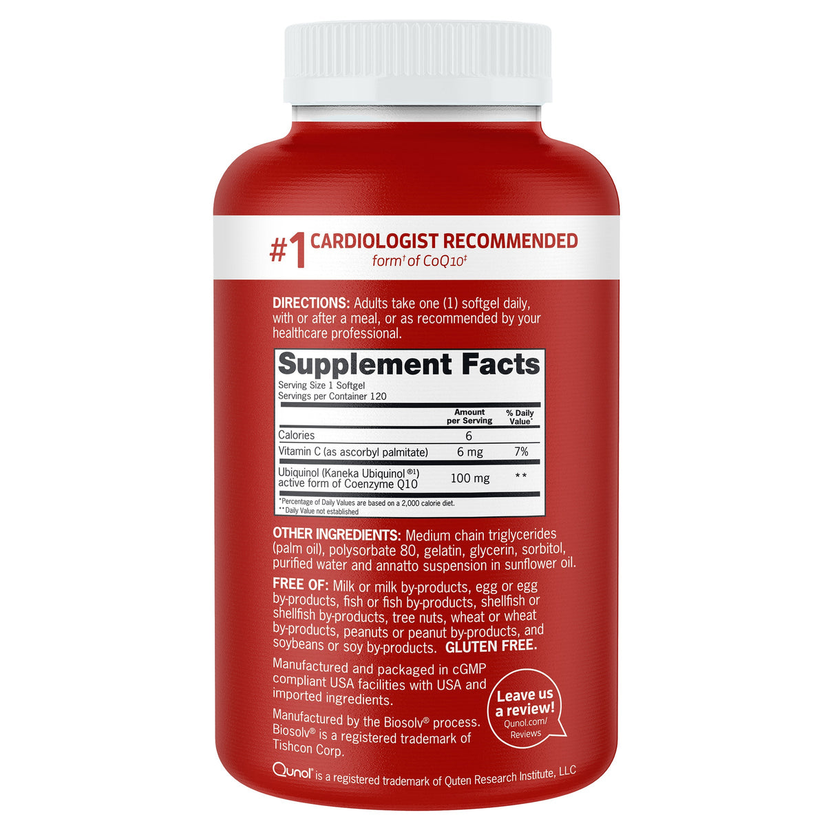 미국직구 큐놀 코큐텐 Qunol Mega CoQ10 Ubiquinol 100 mg., 120 Softgels