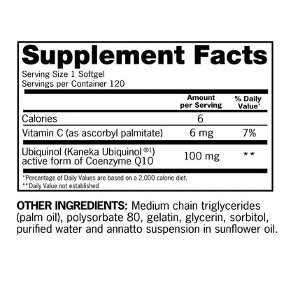 미국직구 큐놀 코큐텐 Qunol Mega CoQ10 Ubiquinol 100 mg., 120 Softgels