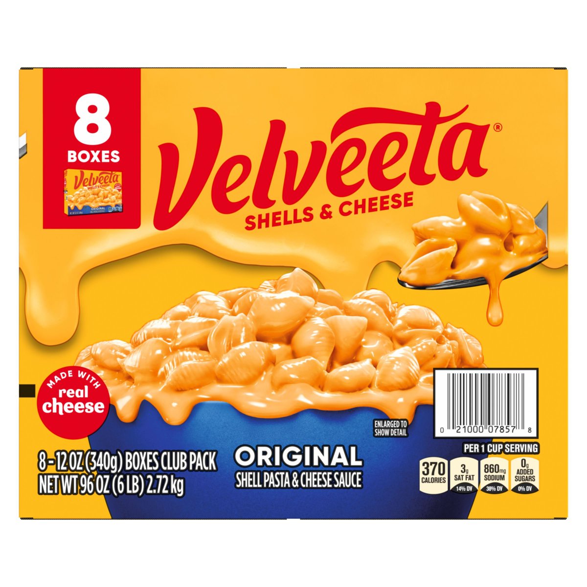 미국직구 Velveeta Shells & 340g / Velveeta Shells & Cheese Original, 340g, 8 pk. 6