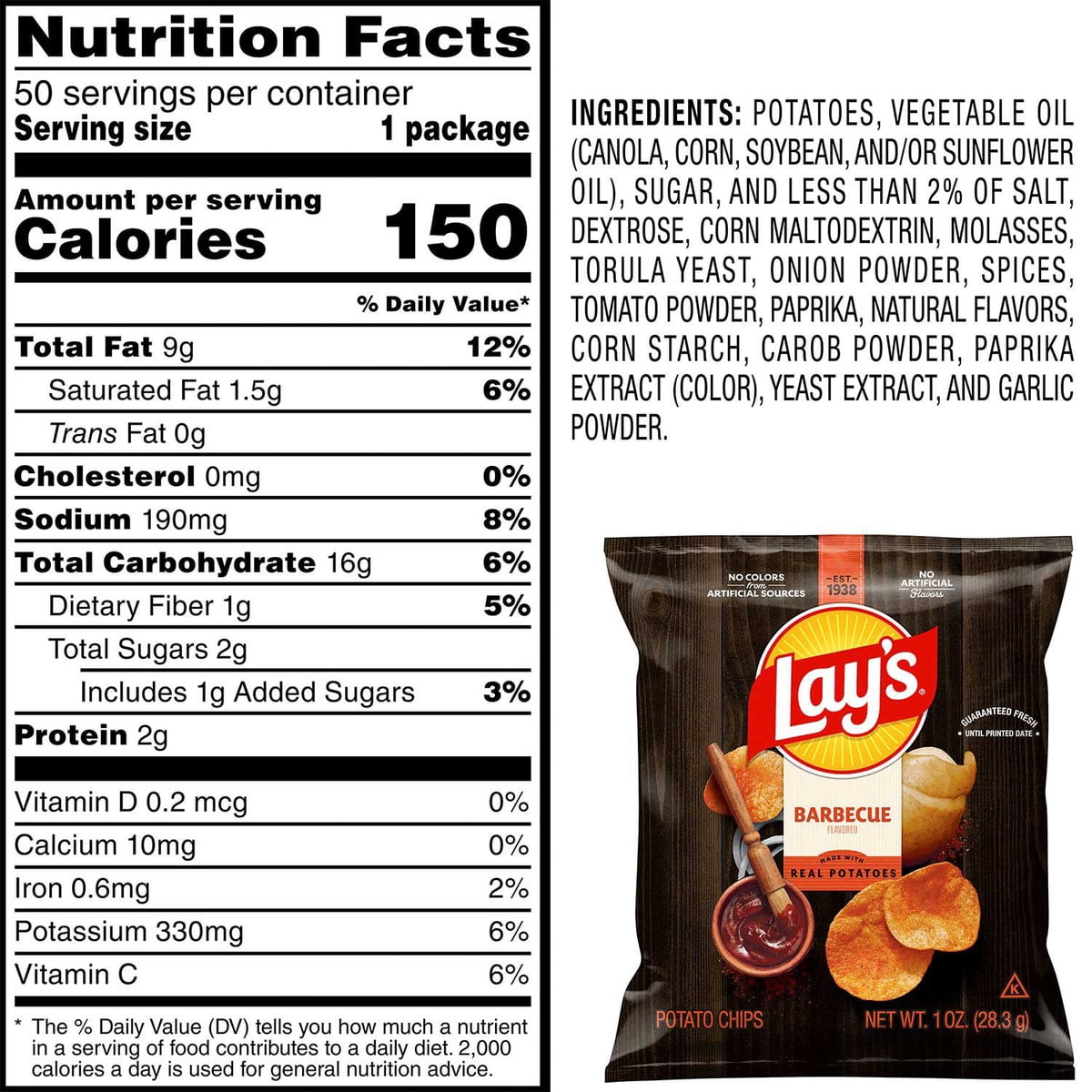 미국직구 Lay's Barbecue Potato 28g / Lay's Barbecue Potato Chips, 28g, 50 pk. 2