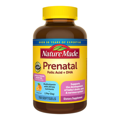 미국직구 네이처메이드 영양제 Nature Made Prenatal Folic Acid + DHA, 150 Softgels