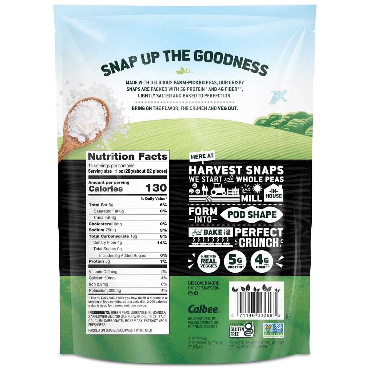 미국직구 Harvest Snaps Baked 397g / Harvest Snaps Baked Green Pea Snacks 397g 2