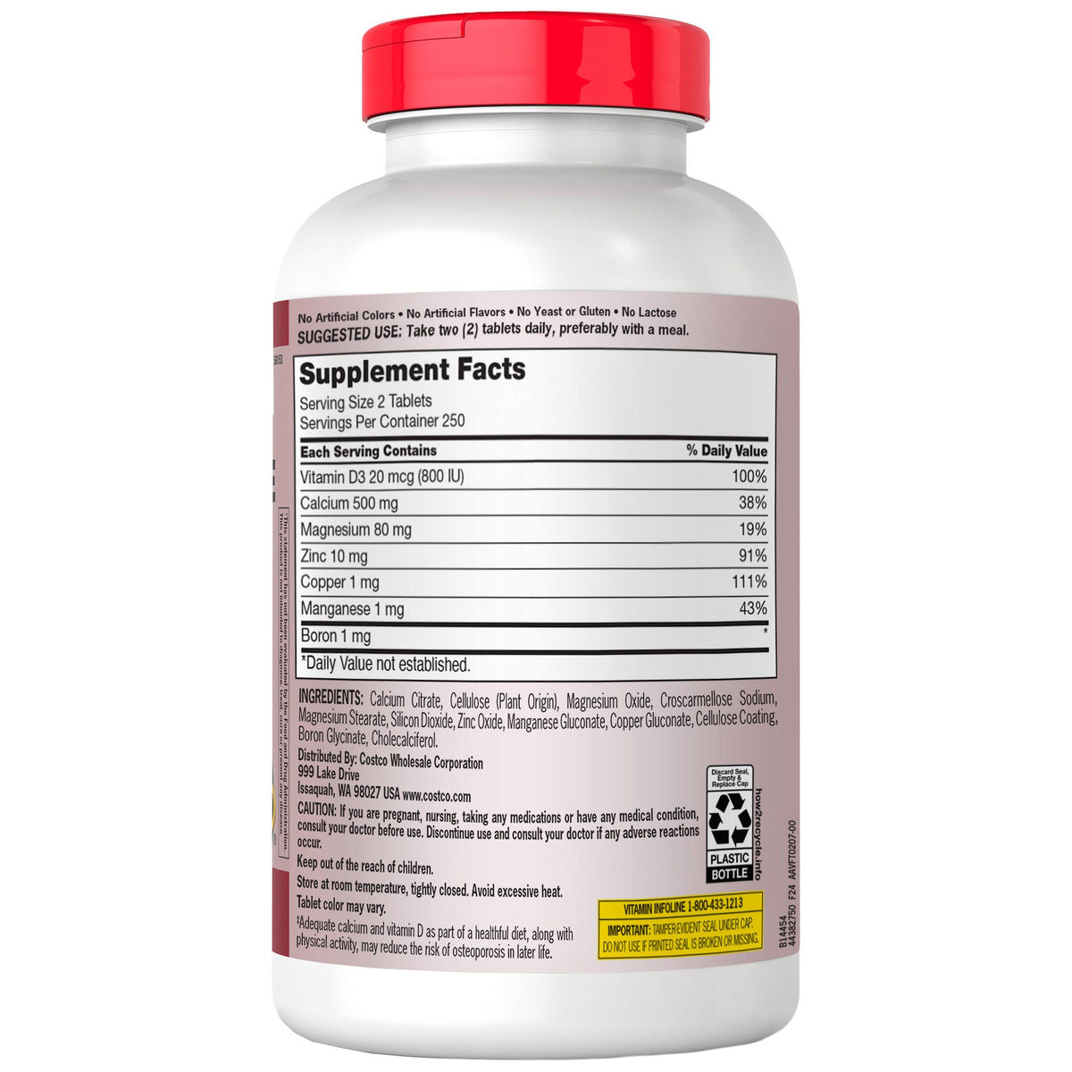 미국직구 커클랜드 마그네슘 Kirkland Signature Calcium Citrate, Magnesium and Zinc, 500 Tablets
