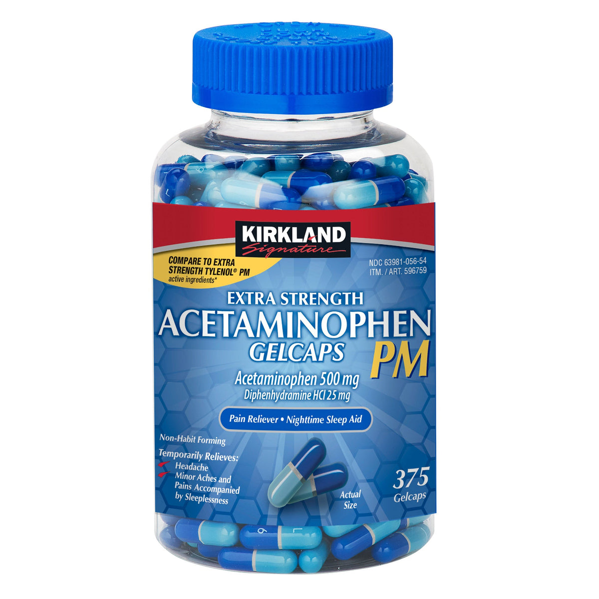 미국직구 커클랜드 아세트아미노펜PM Kirkland Signature Acetaminophen PM, 500 mg, 375 Gelcaps