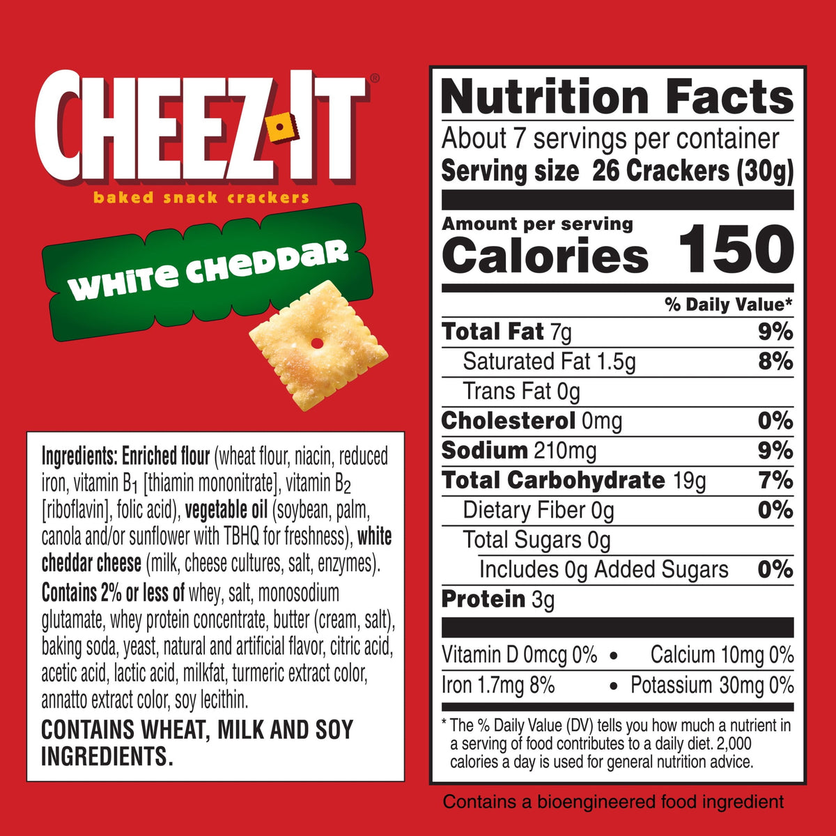 미국직구 치즈잇 White Cheddar Baked Snack Crackers, Lunch Snacks, 7 oz