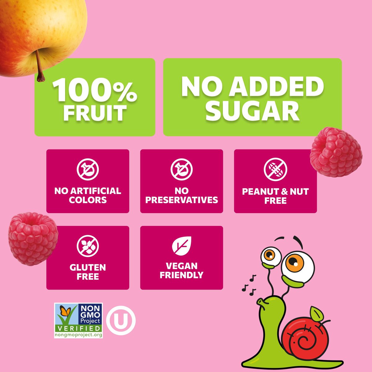 미국직구 Bob Snail Fruit 20g / Bob Snail Fruit Snacks Variety Pack, Apple-Strawberry & Apple-R 5