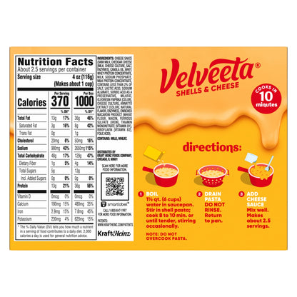 미국직구 벨비타 (4 pack)  Shells and Cheese Extra Creamy Mac and Cheese, 1 Box, for Easy Dinner or Dinner Sides, Extra Creamy, Made with Real Cheese, 11 oz