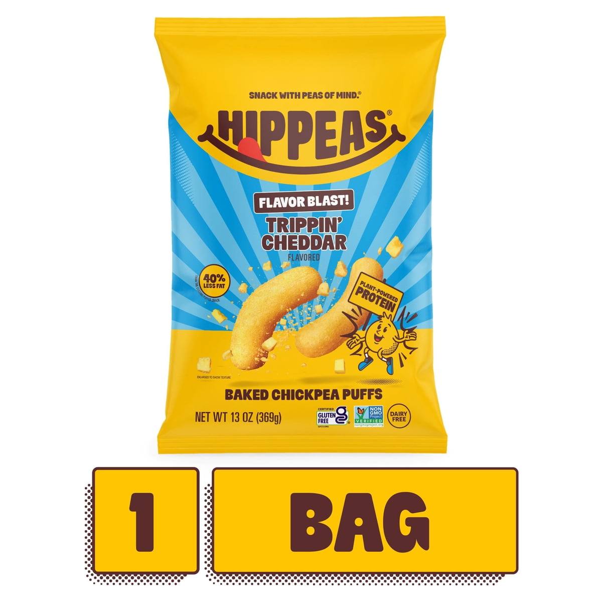 미국직구 Hippeas Flavor Blast 369g / Hippeas Flavor Blast! Trippin' Cheddar Baked Chickpea Puf 5