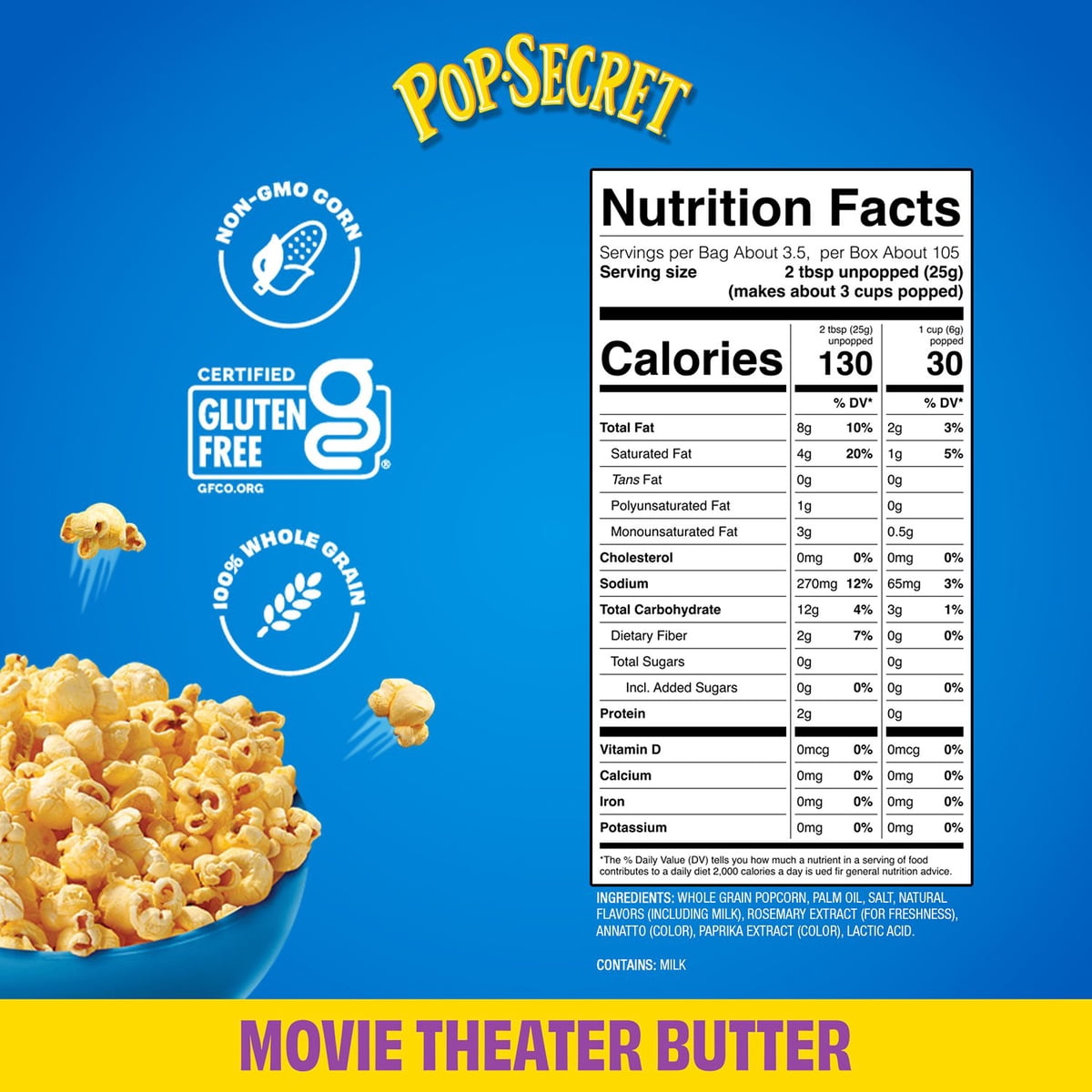 미국직구 Pop Secret Movie 85g / Pop Secret Movie Theater Butter Microwave Popcorn, 85g, 30 pk. 2
