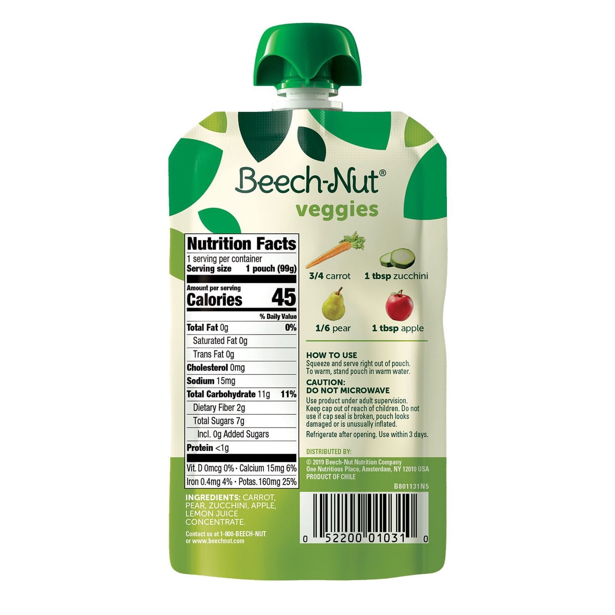 미국직구 Beech-Nut Veggies and 견과 99g 18팩 / Beech-Nut Veggies and Fruities Stage 2 Baby Food P 7