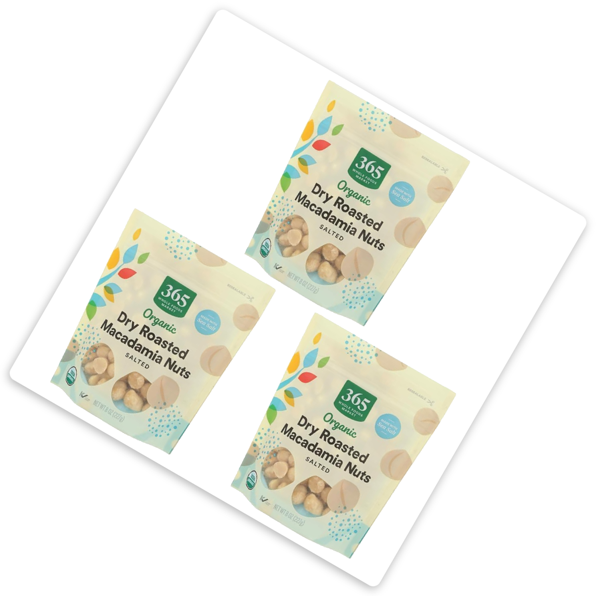 미국직구 3 Pack 365 견과 227g 3팩 / 3 Pack | 365 by Whole Foods Market Macadamia Nuts, 3 Bags x 2 3