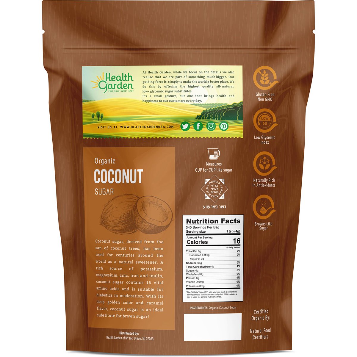 미국직구 Health Garden 견과 / Health Garden Organic Coconut Sugar, 3 lbs. 2