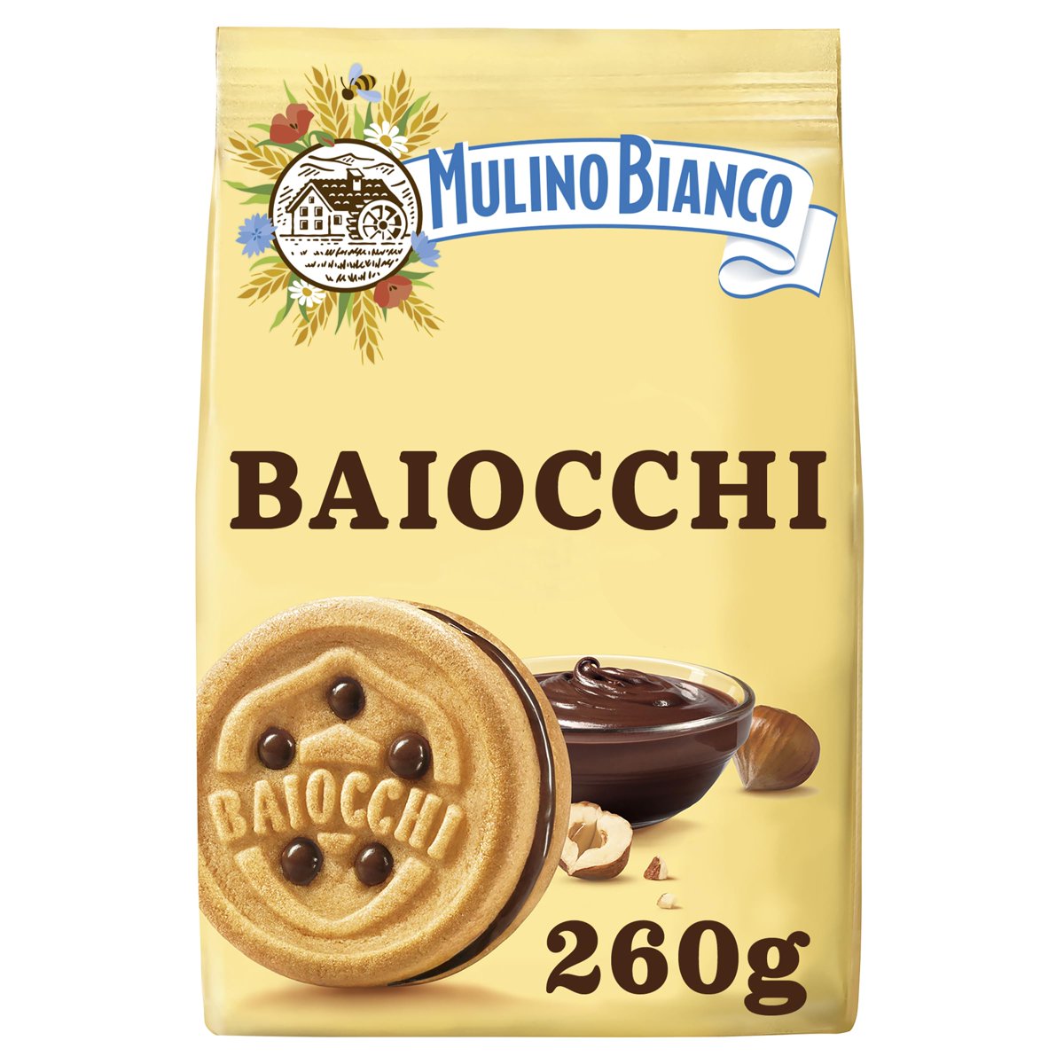미국직구 3 Pack Mulino 견과 260g 3팩 / 3 Pack | Mulino Bianco:"I Baiocchi" Cookies With Cream Haz 2