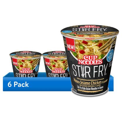 미국직구 닛신 (6 pack)  Foods Cup Noodles Stir Fry Ramen Noodles, Honey Sesame Chicken Flavor, 3.0 oz Cup, Shelf-Stable