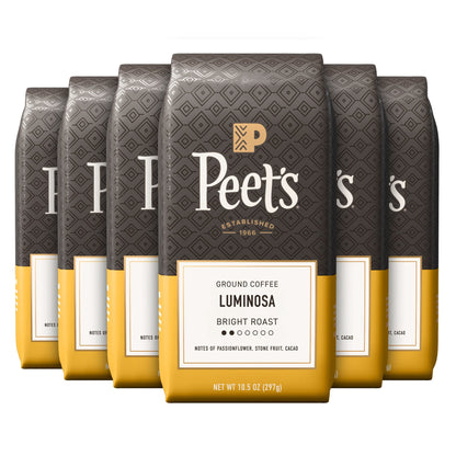 미국직구 피츠 (6 pack)  Coffee Luminosa Breakfast Blend Premium Light Roast Ground Coffee, Arabica, 10.5 oz