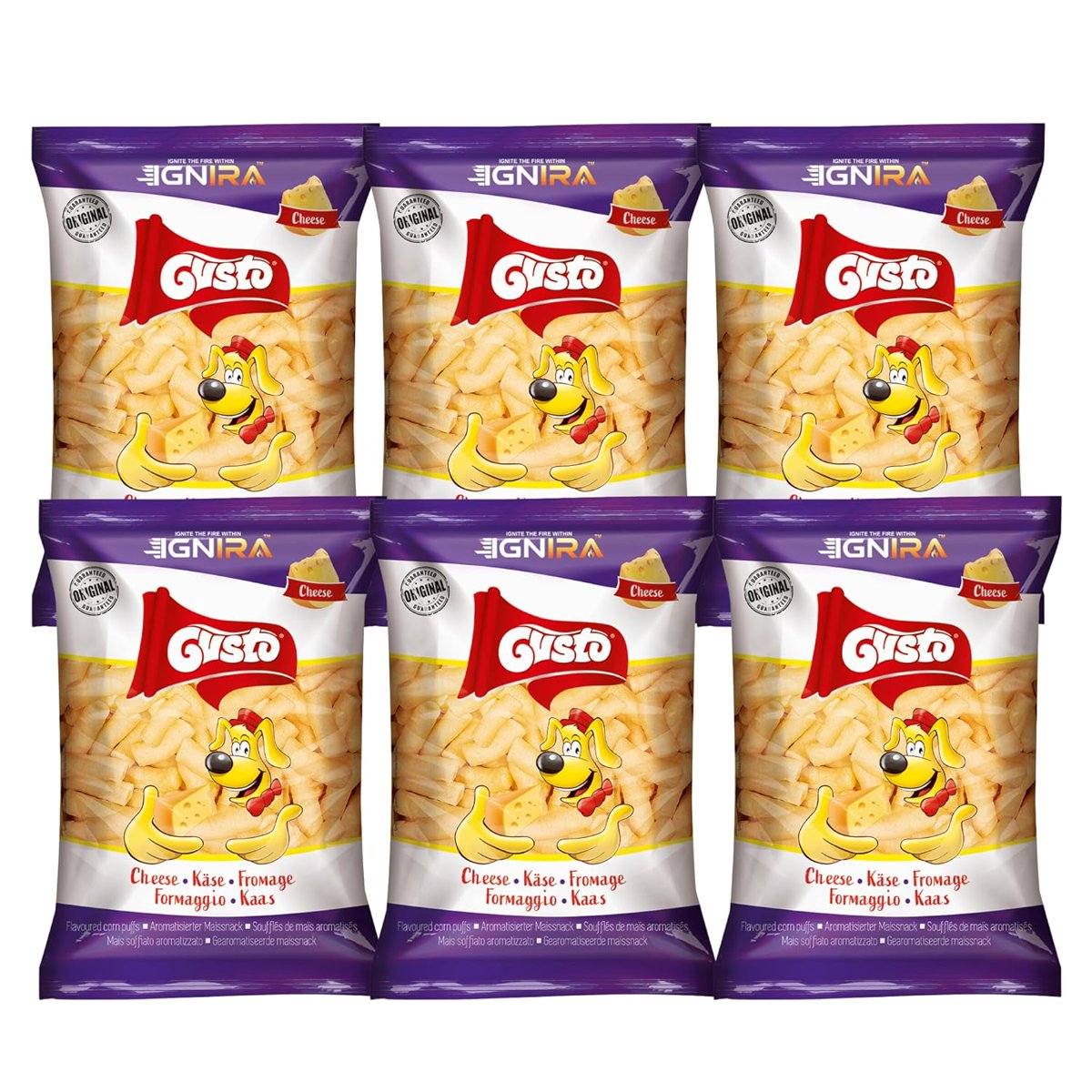미국직구 6팩 / (6 pack) Gusto Cheese Puffs Snack from IGNIRA, Baked Cheese Puff Treat 1