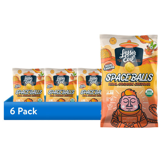 미국직구 142g 6팩 / (6 pack) LesserEvil Space Balls, Real Cheese, 142g 1