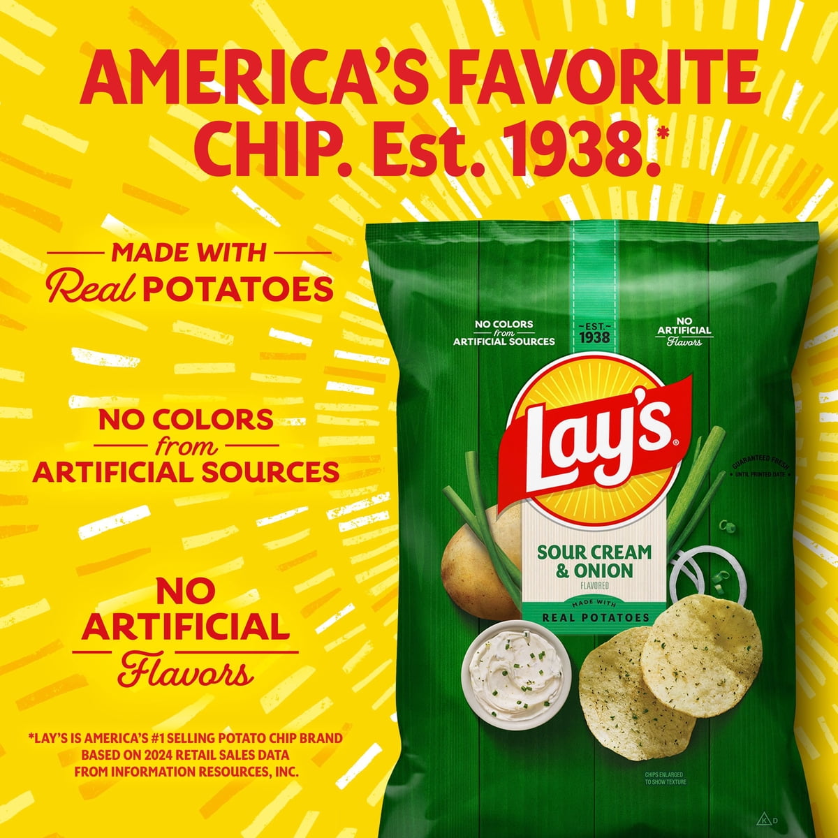 미국직구 Lay's Sour Cream 451ml / Lay's Sour Cream & Onion Potato Chips, 451ml 4