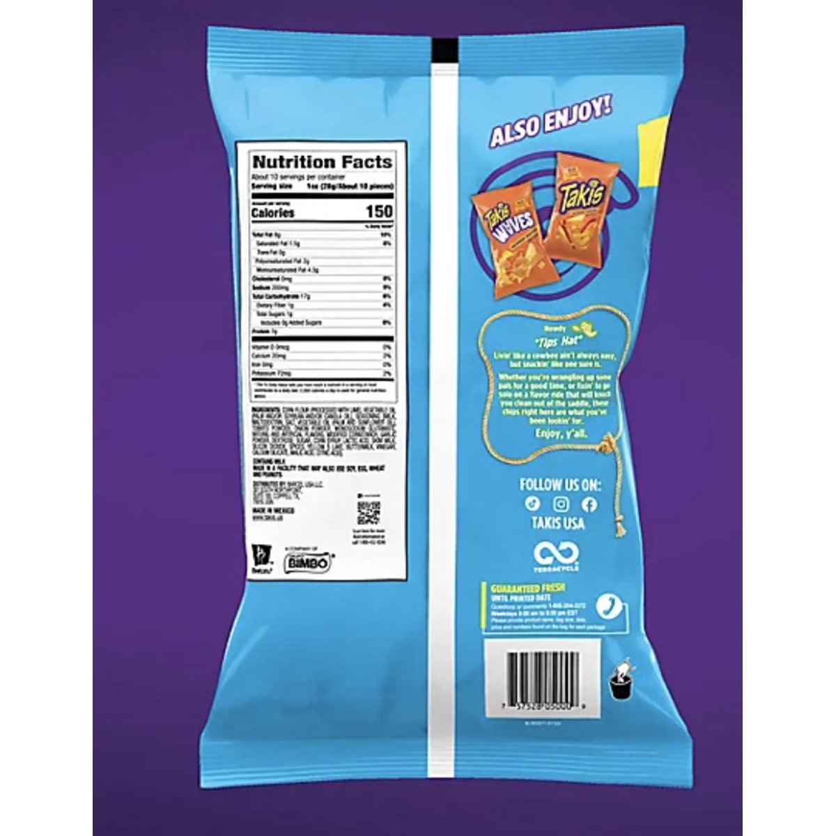 미국직구 2 - Takis 281g 2팩 / 2 - Takis Buckin' Ranch Non-Spicy Rolled Tortilla Chips, 281g Bag 3