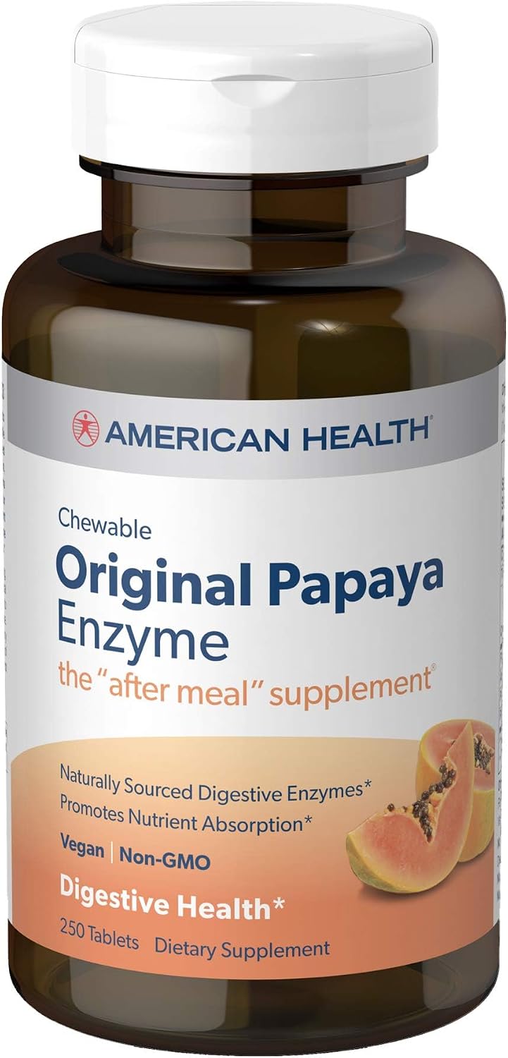 미국직구 아메리칸헬스 파파야 효소 츄어블 250정 American Health Original Papaya Enzyme Chewable Tablets, 250 Count