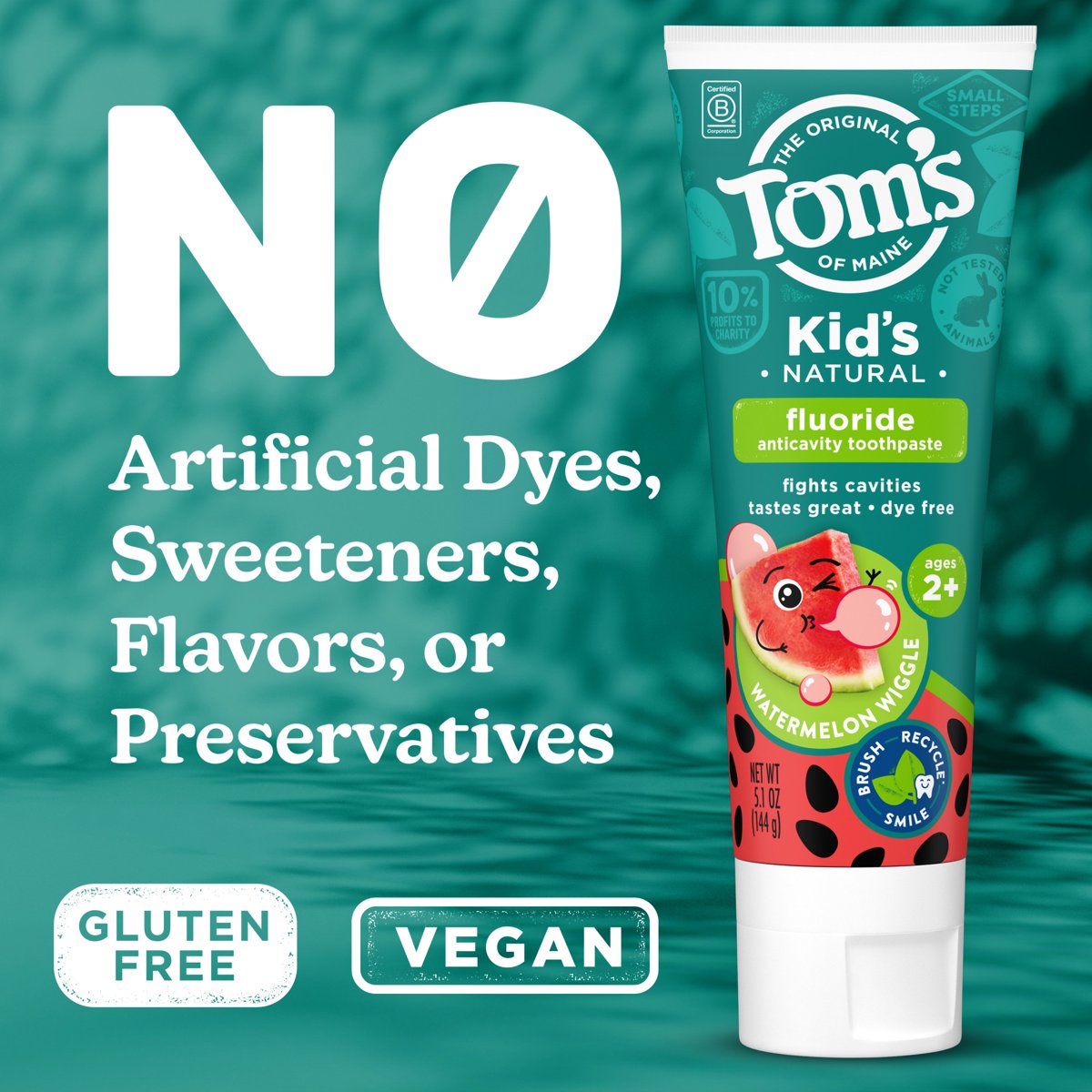 미국직구 Tom s of 145g / Tom’s of Maine Watermelon Wiggle Kids Toothpaste with Fluoride, 145g 4