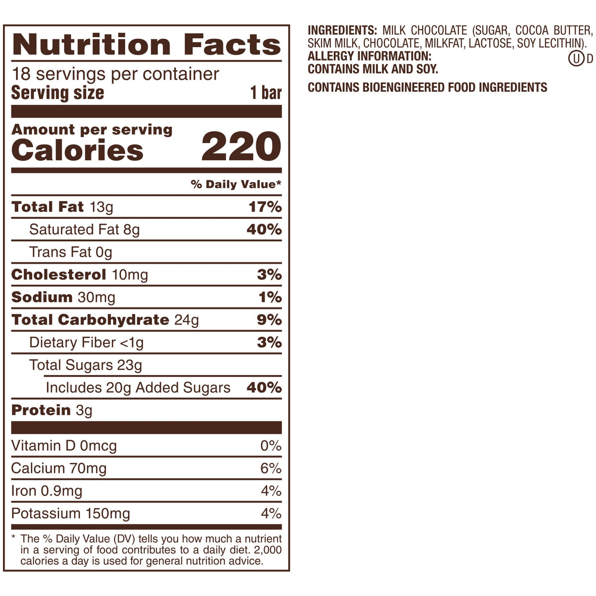 미국직구 Dove Milk Chocolate Full Size Candy Bars, 1.44 oz, 18 ct
