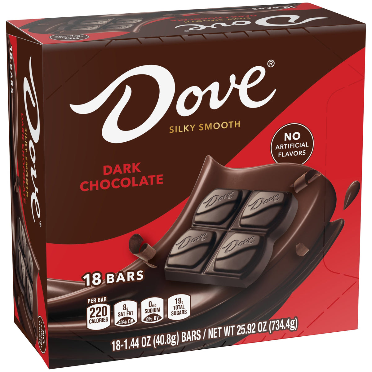 미국직구 Dove Dark Chocolate, Full Size, 1.44 oz, 18 ct