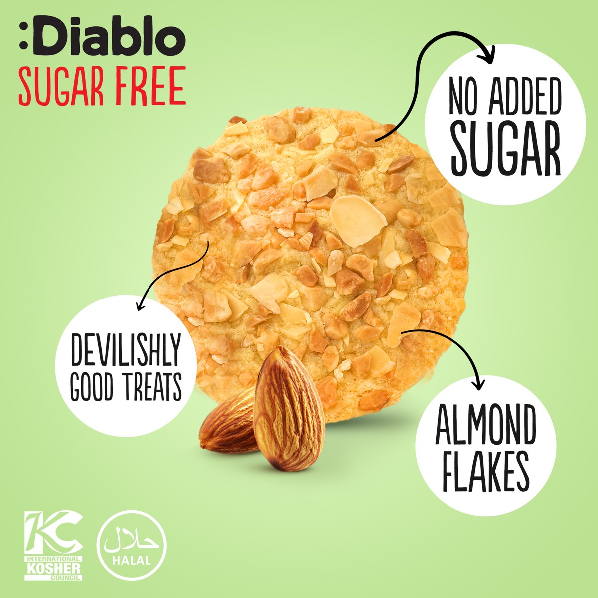 미국직구 Diablo No Added 견과 / Diablo No Added Sugar Almond Biscuits, Low Sugar Cookies with Ma 5