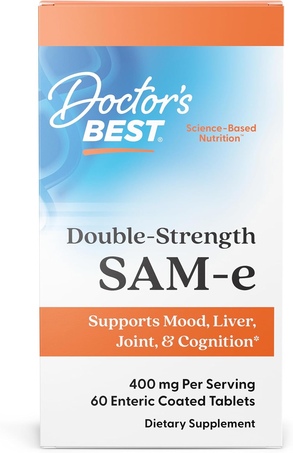미국직구 닥터스베스트 SAM-e 400mg 더블스트렝스 60정 Doctor's Best SAM-e 400 mg Double Strength, 60 Enteric Coated Tablets