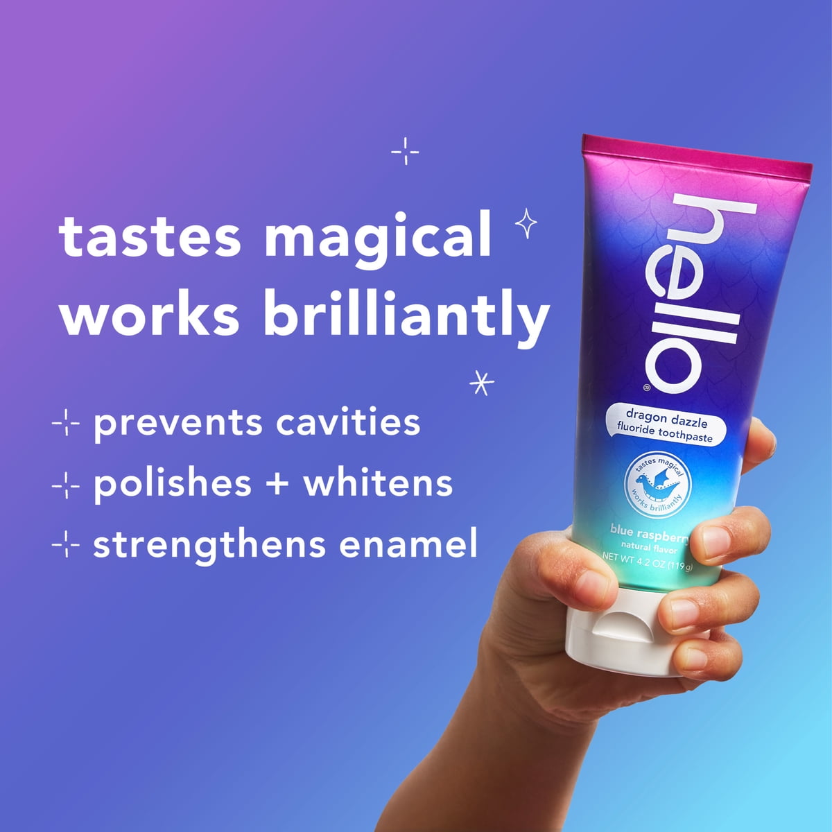 미국직구 hello Dragon Dazzle 119g 2팩 / hello Dragon Dazzle Kids Toothpaste with Fluoride, Blue 5