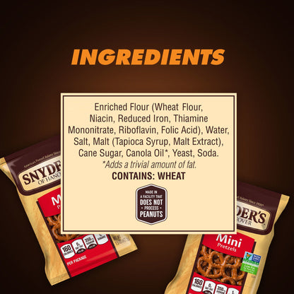 미국직구 Snyder's of Hanover Mini Pretzels, 100 Calorie Pack, 0.92 oz, 60 ct
