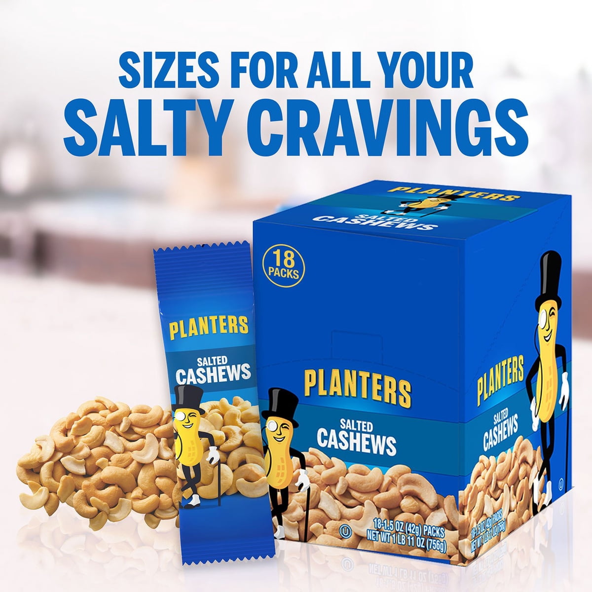 미국직구 Planters Salted Cashews 견과 43g / Planters Salted Cashews, 43g, 18 pk. 5
