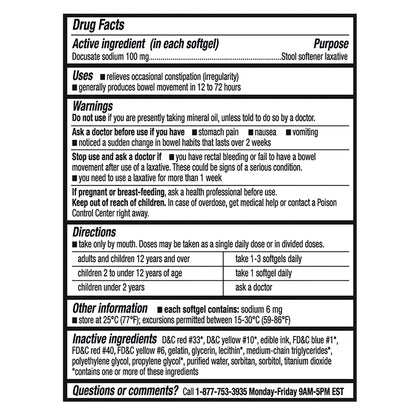 미국직구 커클랜드 생활건강 Kirkland Signature Stool Softener, 100 mg, 400 Softgels
