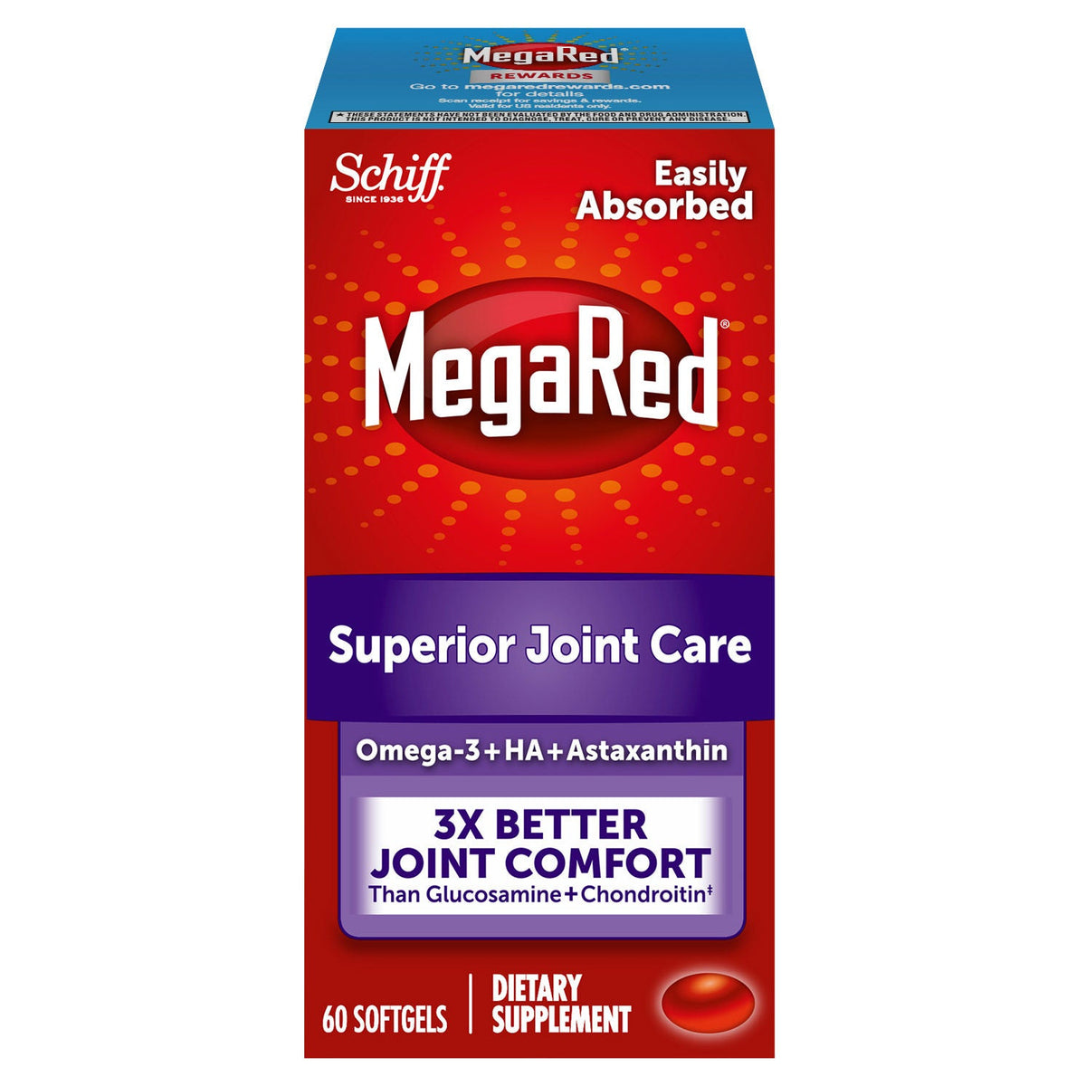미국직구 쉬프 관절 영양제 Schiff MegaRed Superior Joint Care, 60 Softgels