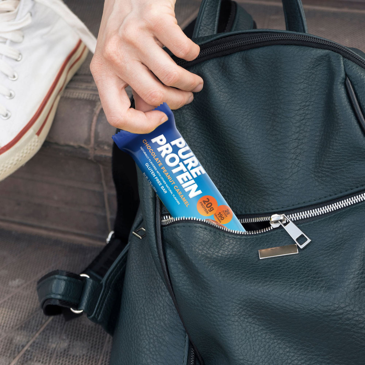 미국직구 퓨어프로틴바 Bars, Chocolate Peanut Caramel, Gluten Free, 20g Protein, 1.76 oz, 4 Count
