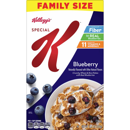미국직구 스페셜K Kellogg's  Blueberry Breakfast Cereal, Good Source of Fiber, Family Size, 15.5  oz
