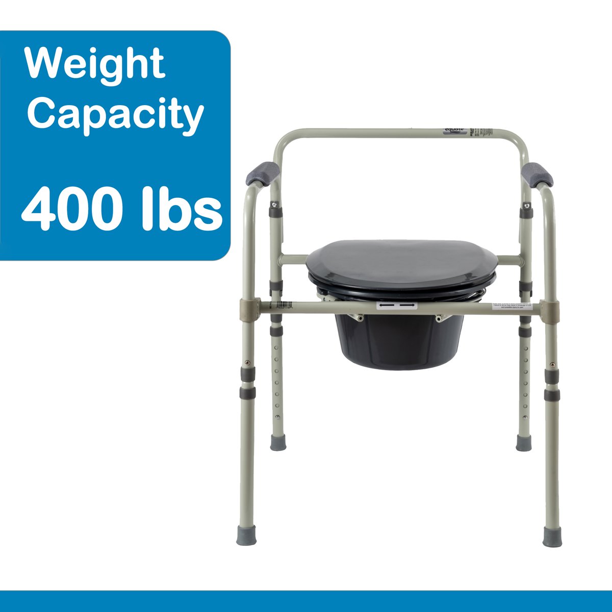 미국직구 Equate Steel Foldable / Equate Steel Foldable 3-in-1 Bedside Commode Toilet, Gray – 4 3