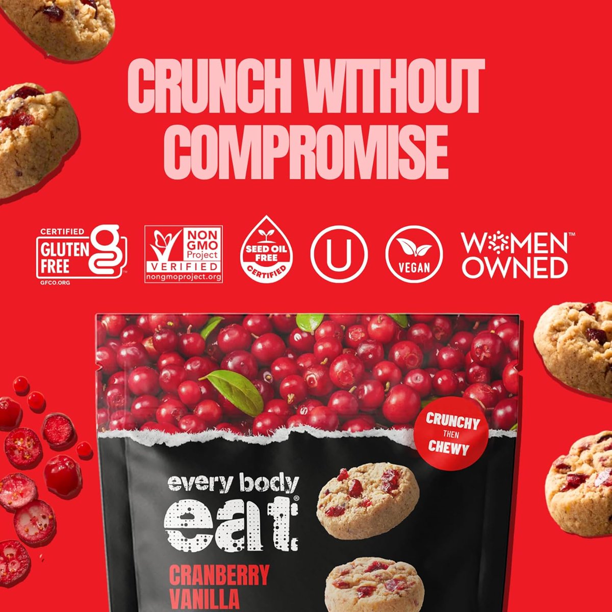 미국직구 Every Body Eat 과자 6팩 / Every Body Eat Crunchy Cookie Bites, Cranberry Vanilla - Glute 3