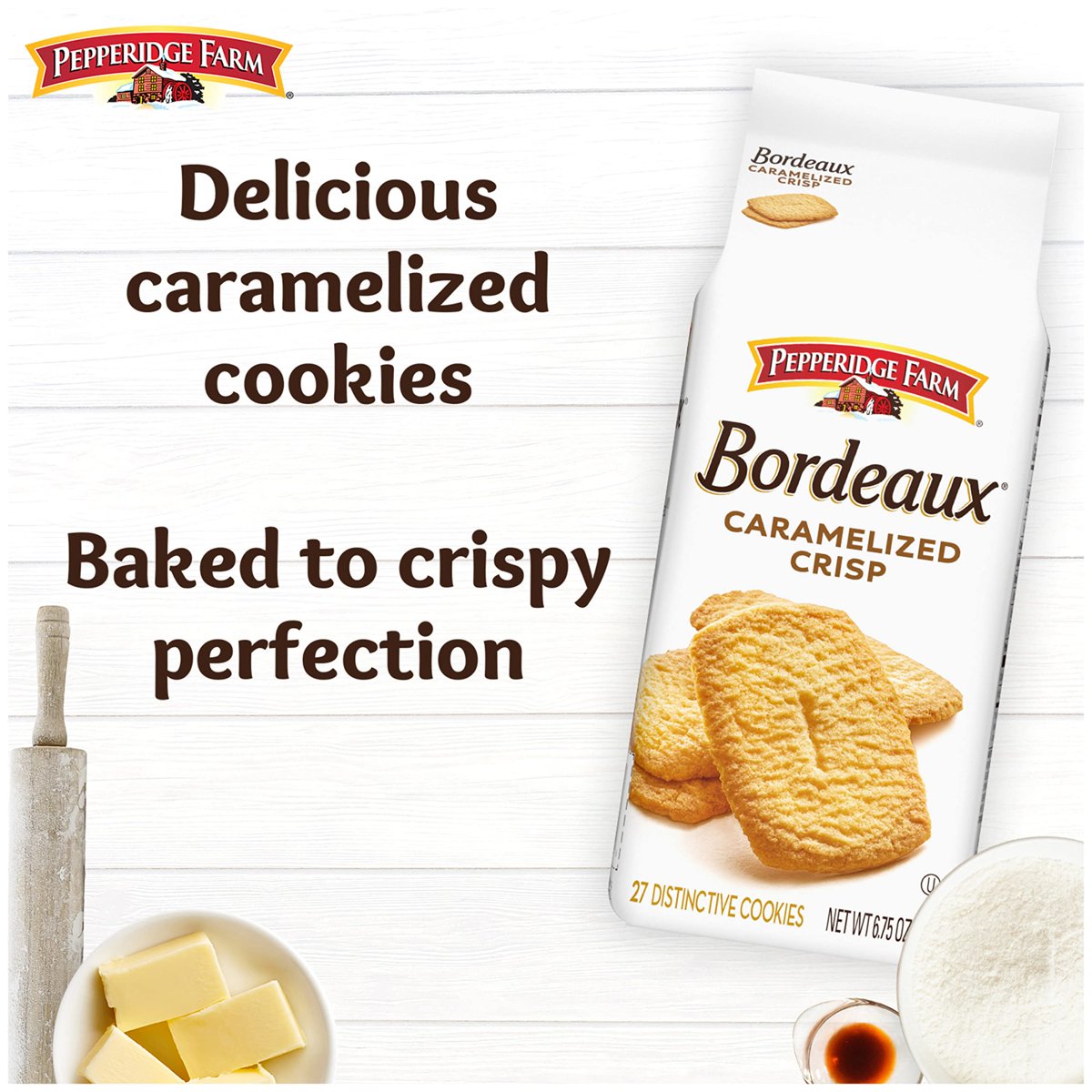 미국직구 3x Pepperidge Farm 과자 191g 3팩 / 3x | Pepperidge Farm Bordeaux Caramelized Crisp Cooki 3