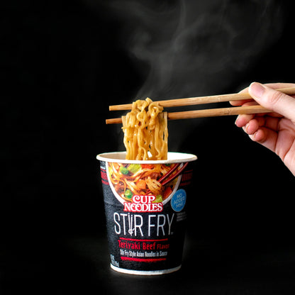 미국직구 닛신 Foods Cup Noodles Stir Fry Ramen Noodles, Teriyaki Beef Flavor, 3.0 oz Cup, Shelf-Stable